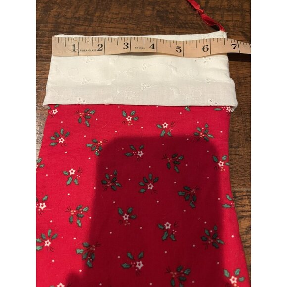 Set Of 3 Vintage Handmade Christmas Stockings With Snowman & Floral Prints 16" - Picture 7 of 15